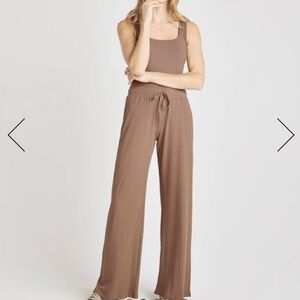 Splendid modal rib LYR wide leg pant and square neck tank